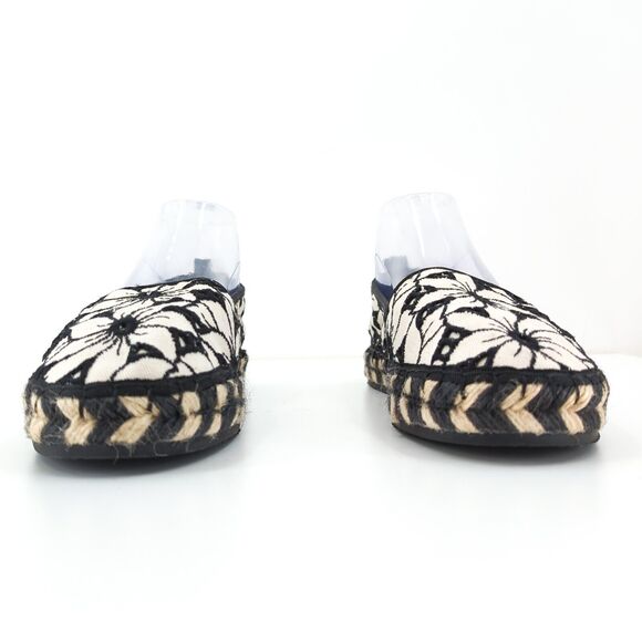 Alice + Olivia Women EU 39 Bradley Espadrilles Sneakers White Black Floral Slip - Picture 5 of 9